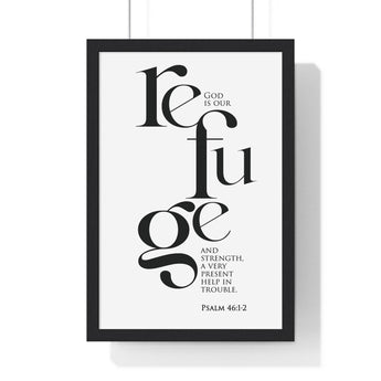 Faith Culture - Christian Home Décor - God is Our Refuge and Strength - Psalm 46:1-2 Wall Art 12″ x 18″ Black