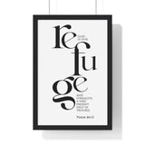 Faith Culture - Christian Home Décor - God is Our Refuge and Strength - Psalm 46:1-2 Wall Art 12″ x 18″ Black