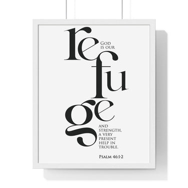 Faith Culture - Christian Home Décor - God is Our Refuge and Strength - Psalm 46:1-2 Wall Art 16" x 20" White