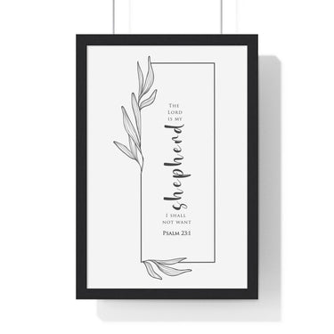 Faith Culture - Christian Home Décor - My Shepherd - Psalm 23:1 Wall Art 12″ x 18″ Black