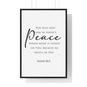 Faith Culture - Christian Home Decor - Peaceful Mind Wall Art 24″ x 36″ Black