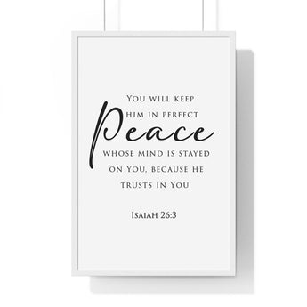 Faith Culture - Christian Home Decor - Peaceful Mind Wall Art 20" x 30" White