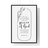 Faith Culture - Christian Home Décor - Power of God - Romans 1:16 - Christian Wall Art 24″ x 36″ Black