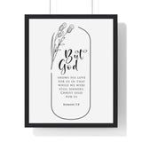 Faith Culture - Christian Home Décor - Redeeming Love - Romans 5:8 - Christian Wall Art 16" x 20" Black