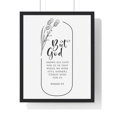 Faith Culture - Christian Home Décor - Redeeming Love - Romans 5:8 - Christian Wall Art 16" x 20" Black