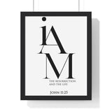 Faith Culture - Christian Home Décor - Resurrection and Life - John 11:25 - Christian Wall Art 11″ x 14″ Black