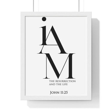 Faith Culture - Christian Home Décor - Resurrection and Life - John 11:25 - Christian Wall Art 11″ x 14″ White