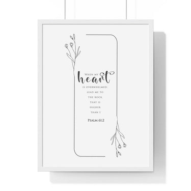 Faith Culture - Christian Home Décor - Rock of Refuge - Psalm 61:2 - Wall Art 18″ x 24″ White