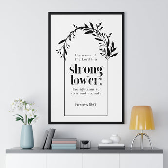 Faith Culture - Christian Home Décor - Strong Tower - Proverbs 18:10 Wall Art