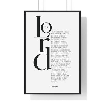 Faith Culture - Christian Home Décor - The Lord is My Shepherd - Psalm 23 Wall Art 24″ x 36″ Black