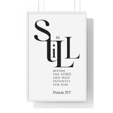 Faith Culture - Christian Home Décor - Wait on the Lord - Psalm 37:7 Wall Art 20" x 30" White