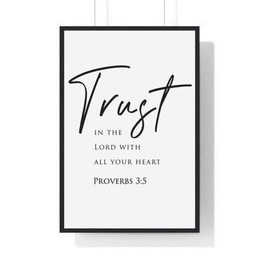Faith Culture - Christian Home Décor - Wisdom's Path - Proverbs 3:5 Wall Art 24″ x 36″ Black