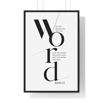Faith Culture - Christian Home Décor - Word Made Flesh - John 1:1 Wall Art 24″ x 36″ Black