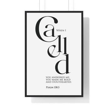 You Greatly Emboldened Me Wall Art | Psalm 138:3 Christian Decor 24″ x 36″ Black