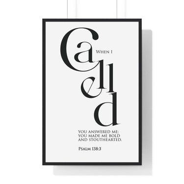 Faith Culture - Christian Home Décor - You Greatly Emboldened Me - Psalm 138:3 Wall Art 24″ x 36″ Black