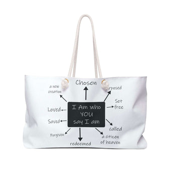Faith Culture - Christian I am Affirmations - Weekender Tote Bag 24" × 13"