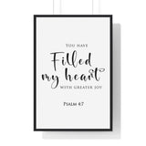 Faith Culture - Christian Wall Art - Abundance of Joy - Psalm 4:7 24″ x 36″ Black