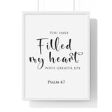 Faith Culture - Christian Wall Art - Abundance of Joy - Psalm 4:7 18″ x 24″ White