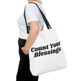 Faith Culture - Count Your Blessings Tote Bag Thanksgiving Gift Christian Inspirational Carryall