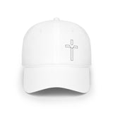 Faith Culture - Cross - Christian Low Profile Baseball Cap White One size
