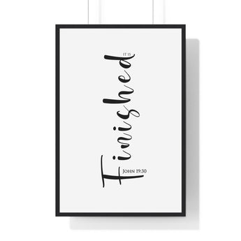 Faith Culture - Cry of Victory - John 19:30 - Christian Wall Art 24″ x 36″ Black