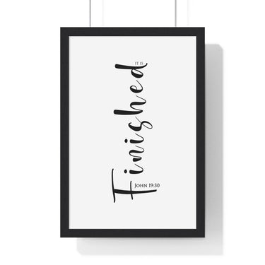 Faith Culture - Cry of Victory - John 19:30 - Christian Wall Art 12″ x 18″ Black