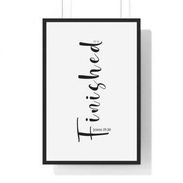 Faith Culture - Cry of Victory - John 19:30 - Christian Wall Art 20" x 30" Black