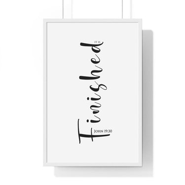 Faith Culture - Cry of Victory - John 19:30 - Christian Wall Art 20" x 30" White