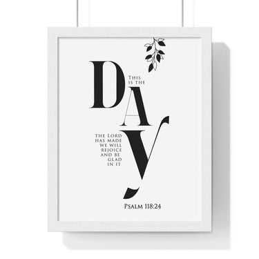 Faith Culture - Day of Rejoicing - Psalm 118:24 - Christian Wall Art 11″ x 14″ White