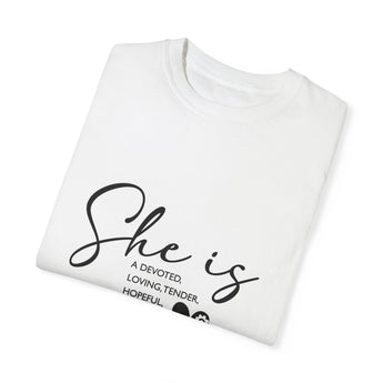 Faith Culture - Devoted, Loving, Tender, Hopeful, Graceful Mama Unisex Garment-Dyed T-shirt