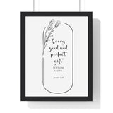 Faith Culture - Divine Gifts - James 1:17 - Christian Wall Art 11″ x 14″ Black