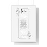 Faith Culture - Enduring Love - 1 Corinthians 13:4-7 - Christian Wall Art 20" x 30" White