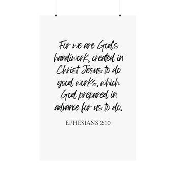 Faith Culture - Ephesians 2:10 Poster - Christian Wall Art - Created in Christ Decor 36" x 54" Matte