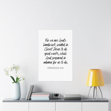 Faith Culture - Ephesians 2:10 Poster - Christian Wall Art - Created in Christ Decor
