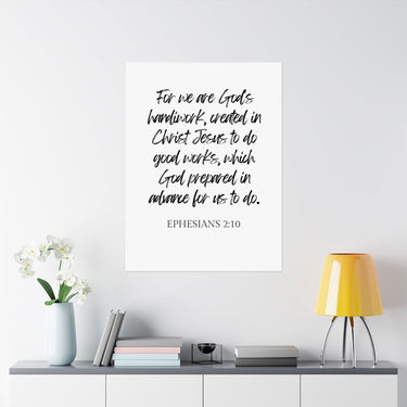 Faith Culture - Ephesians 2:10 Poster - Christian Wall Art - Created in Christ Decor