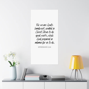 Faith Culture - Ephesians 2:10 Poster - Christian Wall Art - Created in Christ Decor