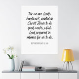Faith Culture - Ephesians 2:10 Poster - Christian Wall Art - Created in Christ Decor