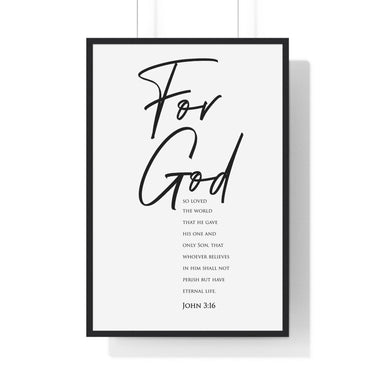 Faith Culture - Eternal Gift - John 3:16 - Christian Wall Art 24″ x 36″ Black