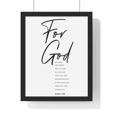 Faith Culture - Eternal Gift - John 3:16 - Christian Wall Art 11″ x 14″ Black