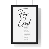 Faith Culture - Eternal Gift - John 3:16 - Christian Wall Art 12″ x 18″ Black