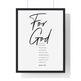 Faith Culture - Eternal Gift - John 3:16 - Christian Wall Art 18″ x 24″ Black
