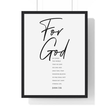 Faith Culture - Eternal Gift - John 3:16 - Christian Wall Art 18″ x 24″ Black