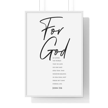 Faith Culture - Eternal Gift - John 3:16 - Christian Wall Art 24″ x 36″ White