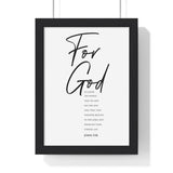 Faith Culture - Eternal Gift - John 3:16 - Christian Wall Art 8" x 11" Black