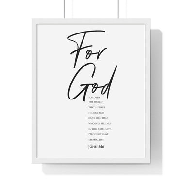 Faith Culture - Eternal Gift - John 3:16 - Christian Wall Art 16" x 20" White