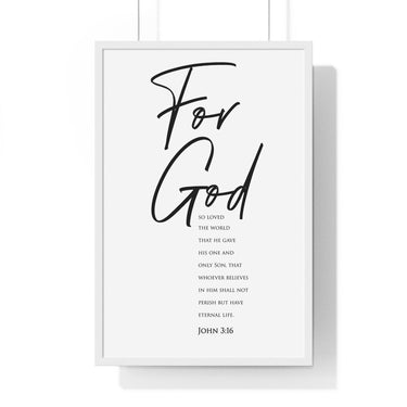 Faith Culture - Eternal Gift - John 3:16 - Christian Wall Art 20" x 30" White
