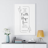 Faith Culture - Faith, Hope and Love - 1 Corinthians 13:13 - Christian Wall Art