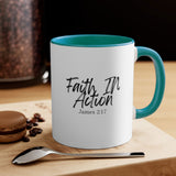 Faith Culture - Faith In Action - James 2:17 Christian Accent Coffee Mug 11oz Green
