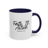 Faith Culture - Faith In Action - James 2:17 Christian Coffee Mug 11oz Navy