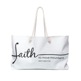 Faith Culture - Faith Moves Mountains Christian Weekender Tote Bag 24" × 13"